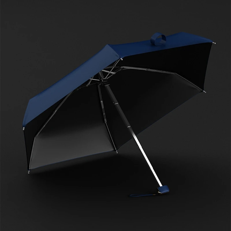 

Modern Elegant Mini Flat Umbrella Manual 5 Folding Luxury Anti UV Sunblock Sun Protection Rain-Proof Travel Portable Pocket