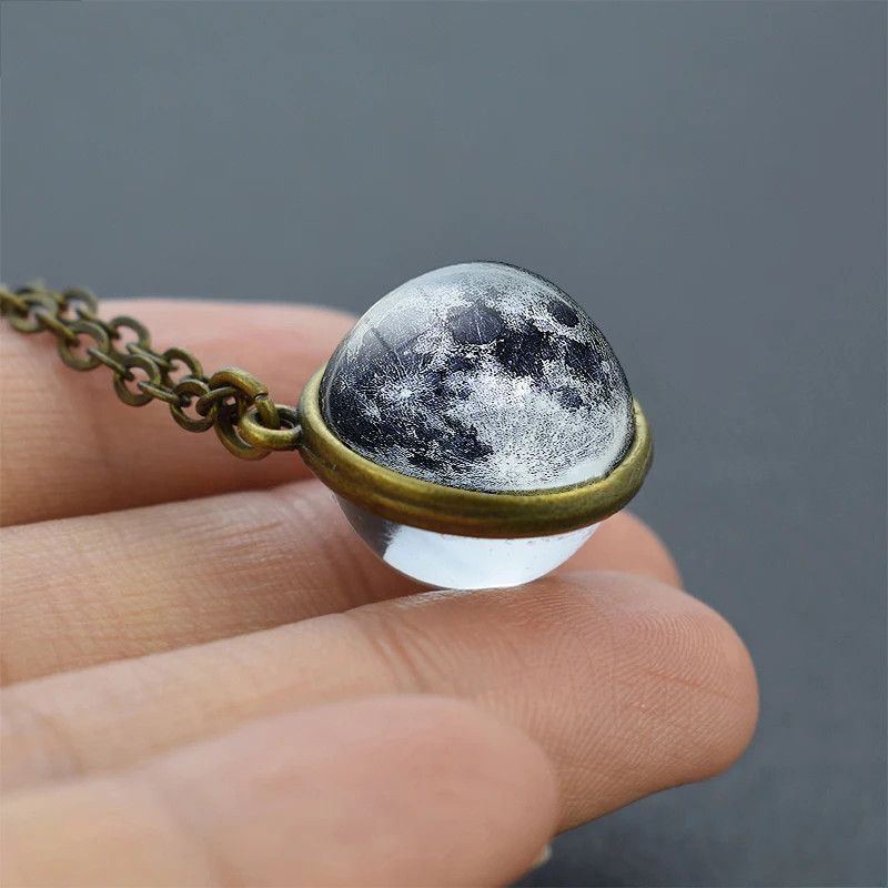 Солнечная система луна земля Марс Юпитер планета ожерелье двойная сторона