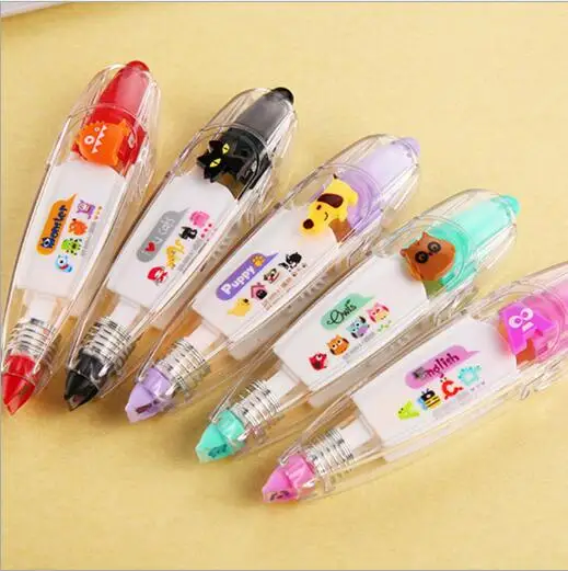 Мультяшная наклейка в виде цветка лента ручка Забавный детский канцелярский