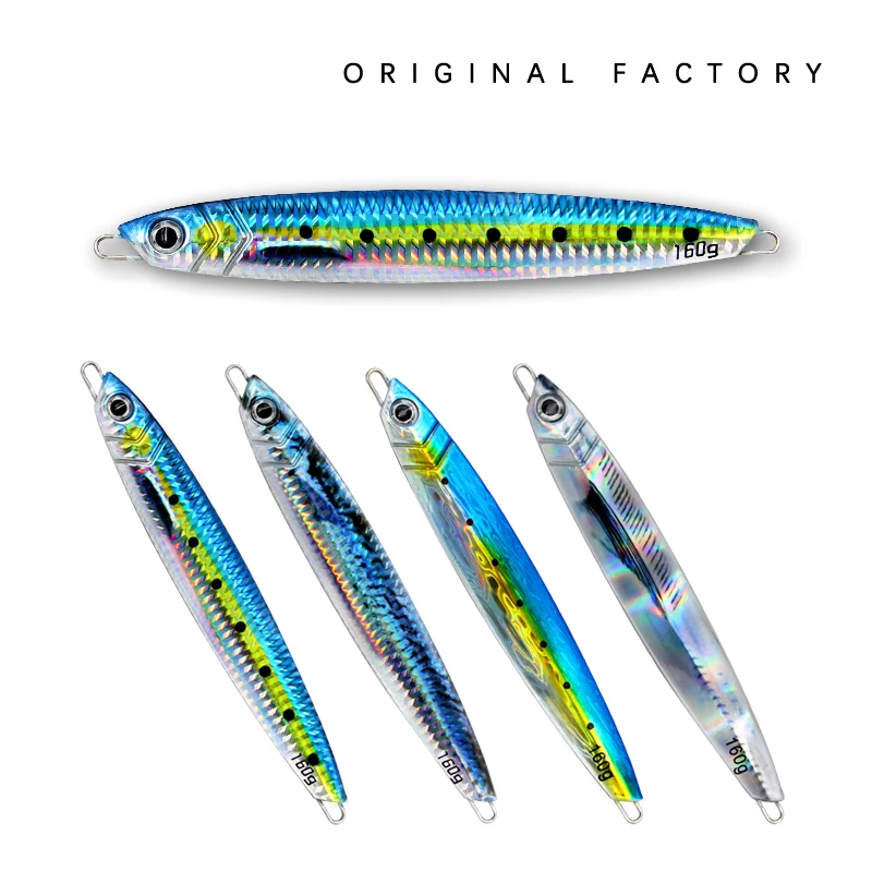 

Howdes 1/pcs fishing needle jig long metal rattle lure 160g 3D fish sinking slow jigging Shore spoon Artificial tackle Pesca