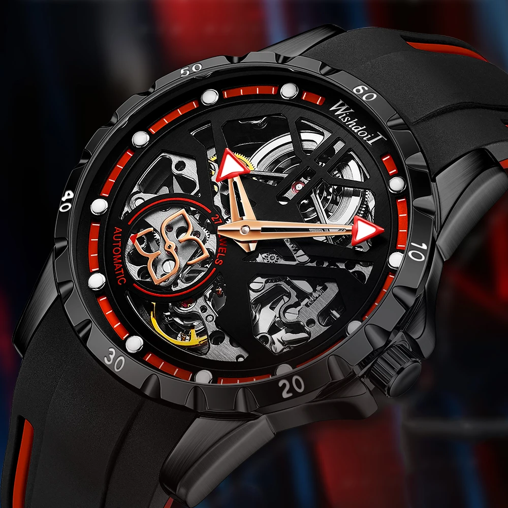 WISHDOIT оригинальные модные мужские часы с турбийоном автоматические машины