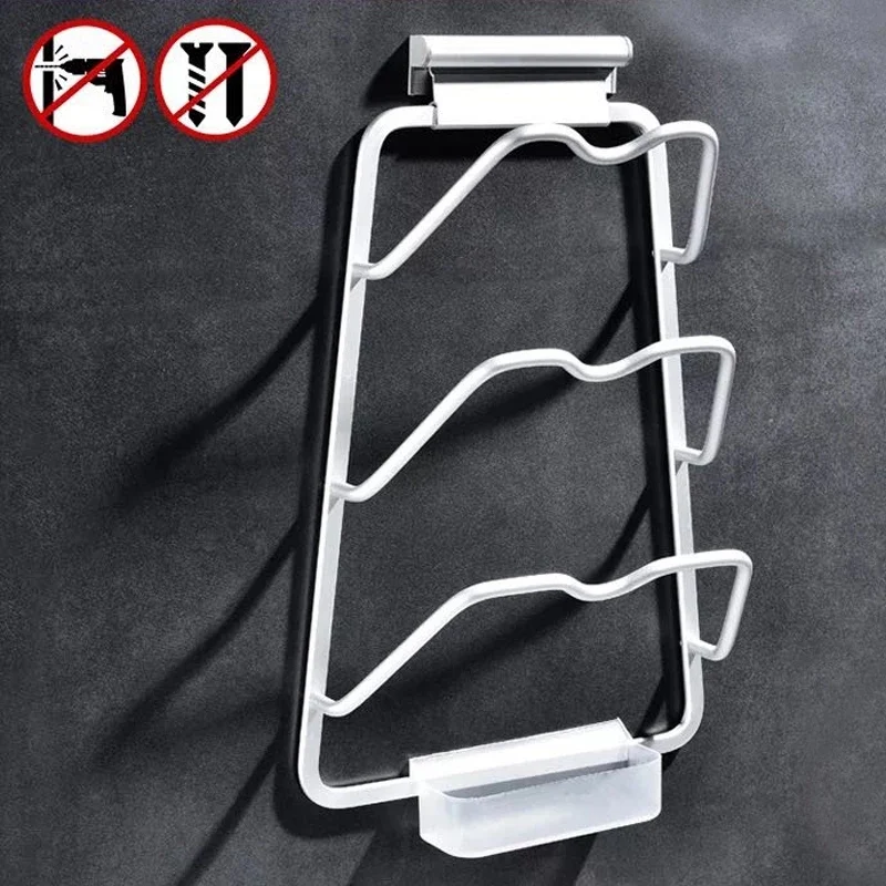 

Multifunctional Cutting Board Rack Cutting Board Rack Space Aluminum Pot Cover Rack Free Perforation Kitchen Rack