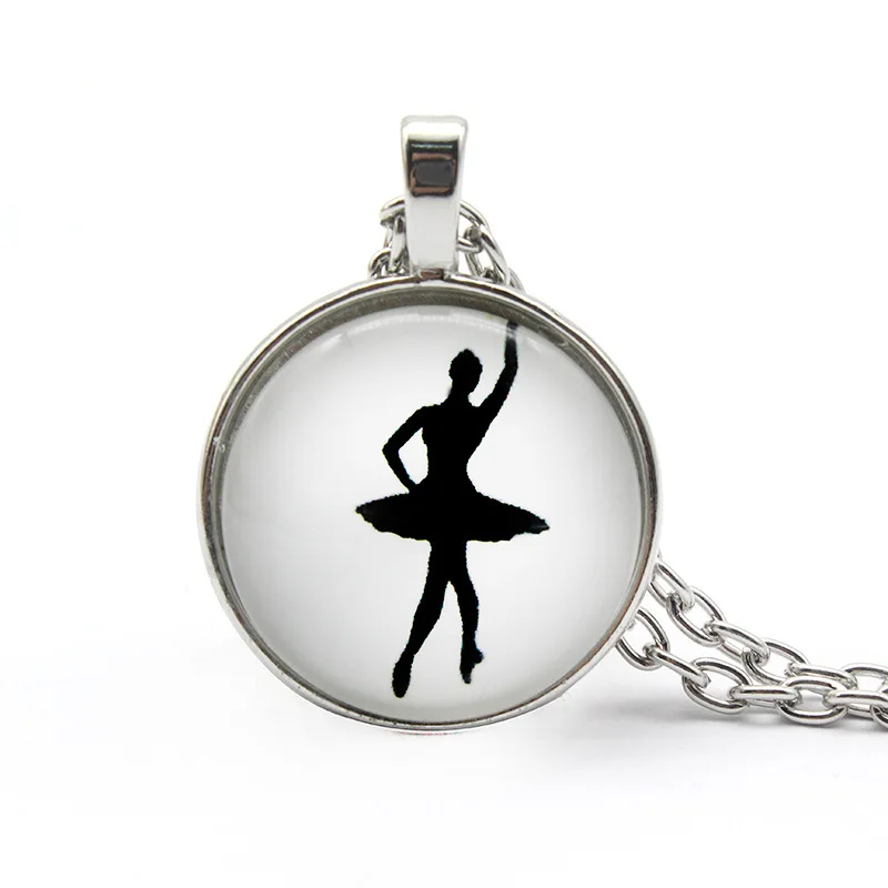 

Ballet Dancer Jewelry Ballet Dancers Sweater Chain Necklace Cabochon Glass Pendant Necklace Ballet Dancers Creative Gifts