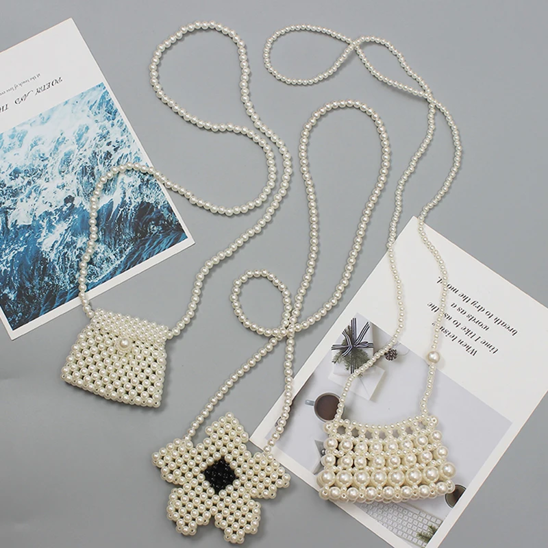 

[EAM] Women New White Pearl Mini-bag Spliced Holiday Personality Accessories Fashion Tide All-match Spring Summer 2021 1DD9341