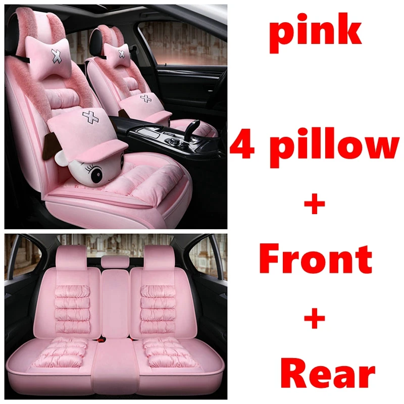 pink Cartoon Warm Car Seat Cover for KIA Picanto Ceed sportage Soul RIO Cerato rio 3 Carnival Maxima Optima SHUMA K2 K3 K4 K5 Car accessories - Название цвета: pink Cartoon