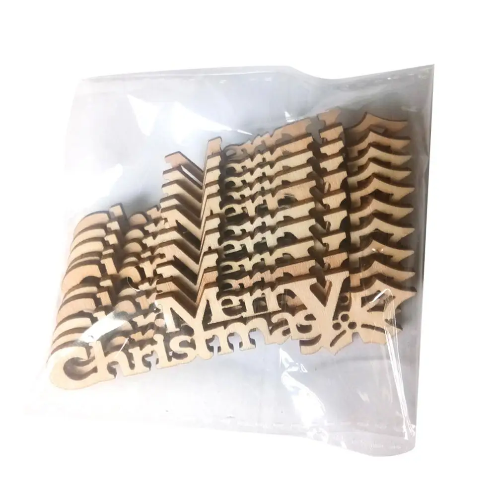 10 шт. натуральные деревянные подвесные Счастливого Рождества узор ремесленные