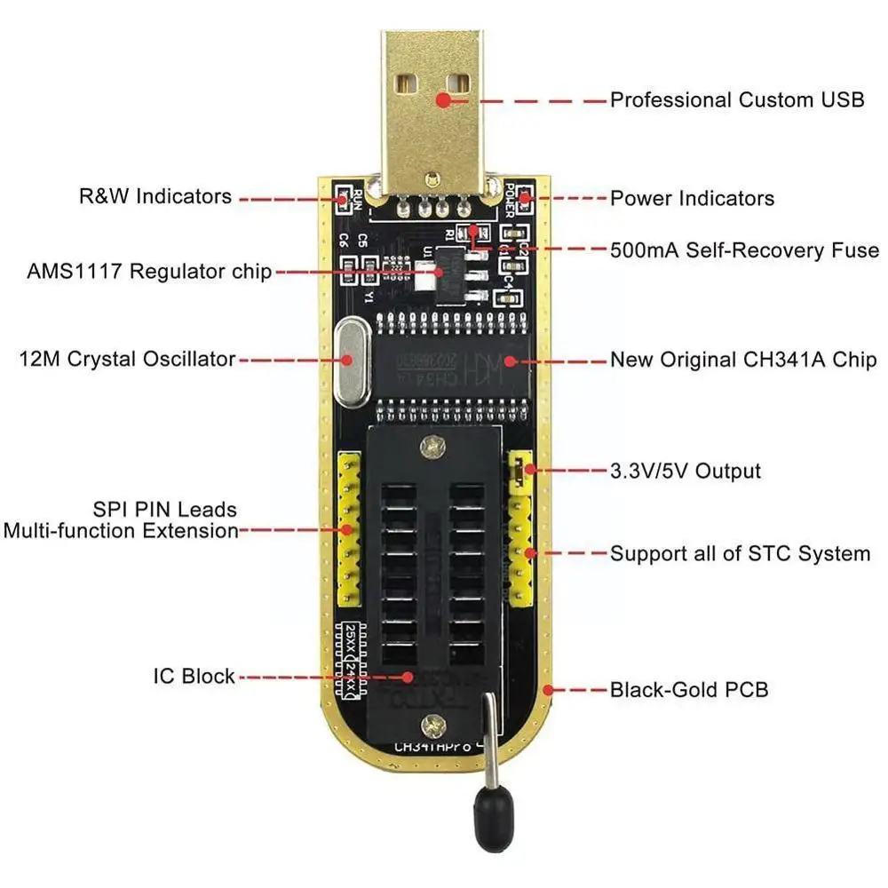 Eeprom Bios Usb-программатор Ch341a + Soic8 Clip 1 8 v адаптер Z4g6 | Электроника