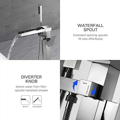 Напольный смеситель для ванны латунный ручной кран с одной ручкой напольное