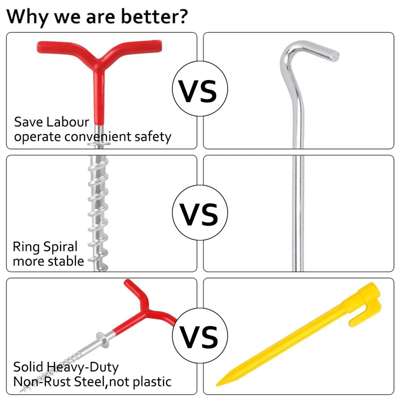 6 упаковок на открытом воздухе палатки колышки для Сверхлегкий крюк тент ставки