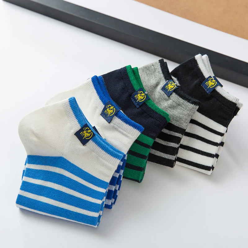 5 пар мужские хлопковые нескользящие носки в полоску|casual socks|socks wholesalewholesale socks |