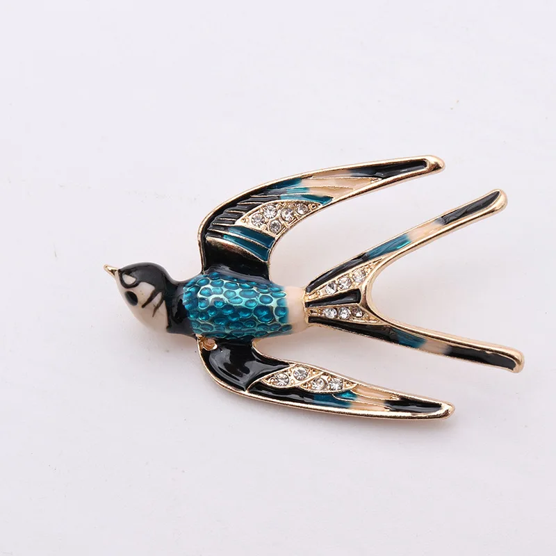 

Ornament Outdoor Creative Dripping Oil Color Glaze Swallow Brooch Female Pin Animal Alloy Pin