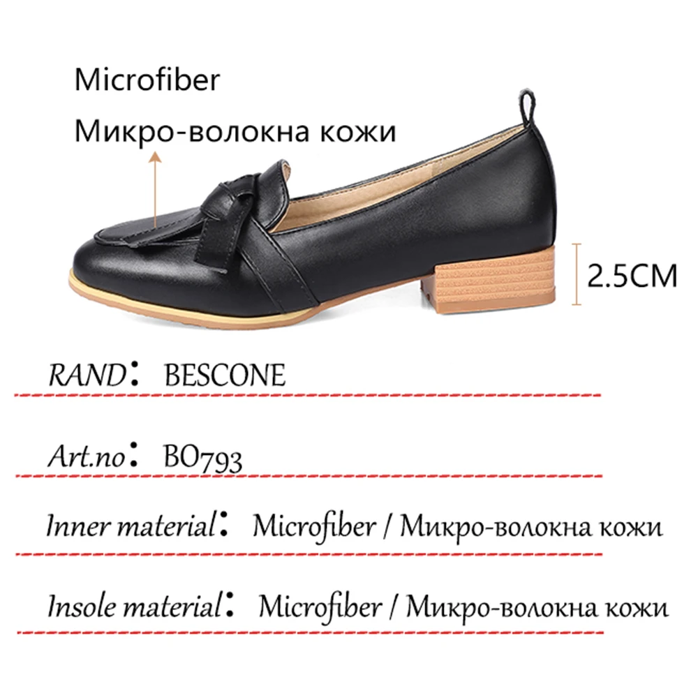 

BESCONE Spring Fashion Loafers Female Solid Handmade Casual Ladies Shoes Soft Round Toe Wear-resistant Flats Shoes Women BO793