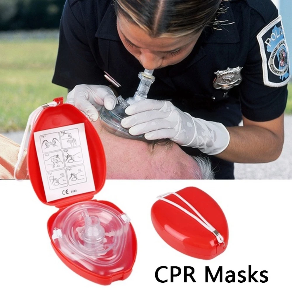 

CPR Breathing Mask Emergency First Aid Mask Resuscitator Artificial Respiration Reuseable With One-way Valve Tools Survival Tool