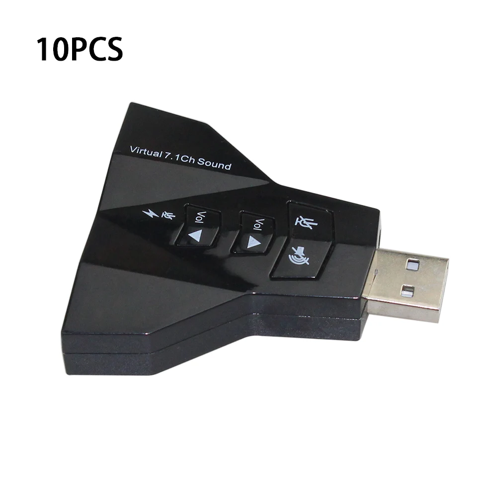 

10PCS Microphone MIC Headset 7.1 Ch 3D Converter Double Sound Card Virtual USB 2.0 Audio Adapter Dual