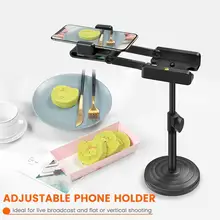 Desktop Mobile Phone Holder Ajustable Metal Stand Overhead Phone Bracket for Teaching Online Video Food Crafting Demo Mount