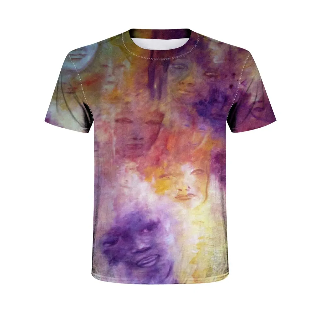 Tie-dye 3DT РУБАШКА УНИСЕКС 2019 летняя хип-хоп Мужская домашняя кофта с круглым горлом