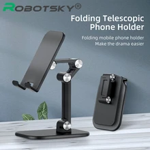 Foldable Desk Mobile Phone Holder Stand Extend Support Tablet Holder Universal Phone Holders Adjustable Metal Desktop Holder