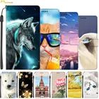 Роскошный кожаный чехол для телефона на Samsung Galaxy A32 4G Funda СПС SamsungA на 32 A32 5G Чехол-бумажник с откидной крышкой Coque волк кошка собака милый