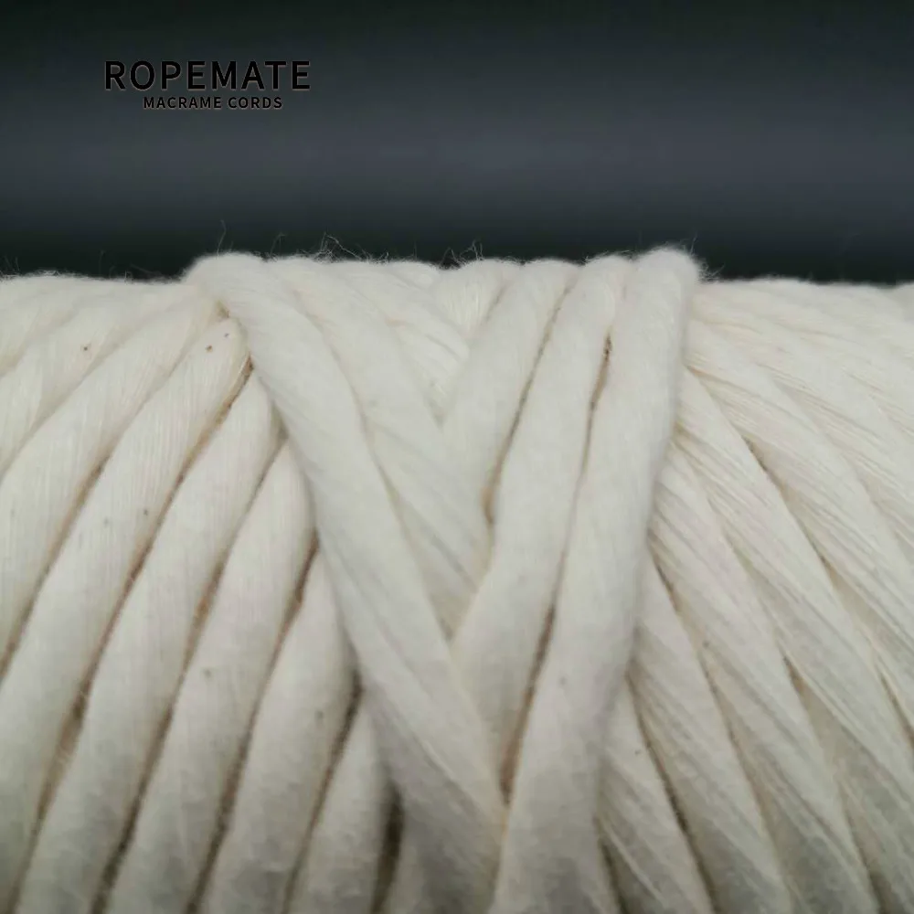 ROPEMATE веревка из органического хлопка 6 мм-1 одинарная прядь-натуральная | Дом и сад