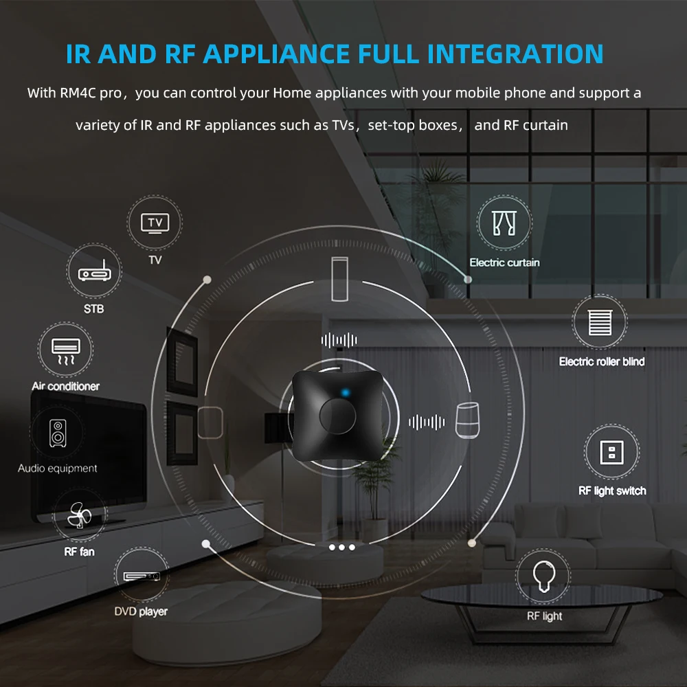 Broadlink RM RM4 Pro Rm4C Mini WiFi IR 433 МГц/315 МГц RF Универсальный умный пульт дистанционного