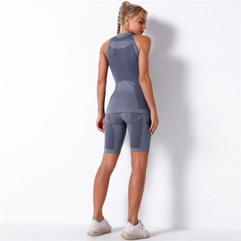 Спортивные костюмы для фитнеса комплект из двух предметов бесшовные Леггинсы