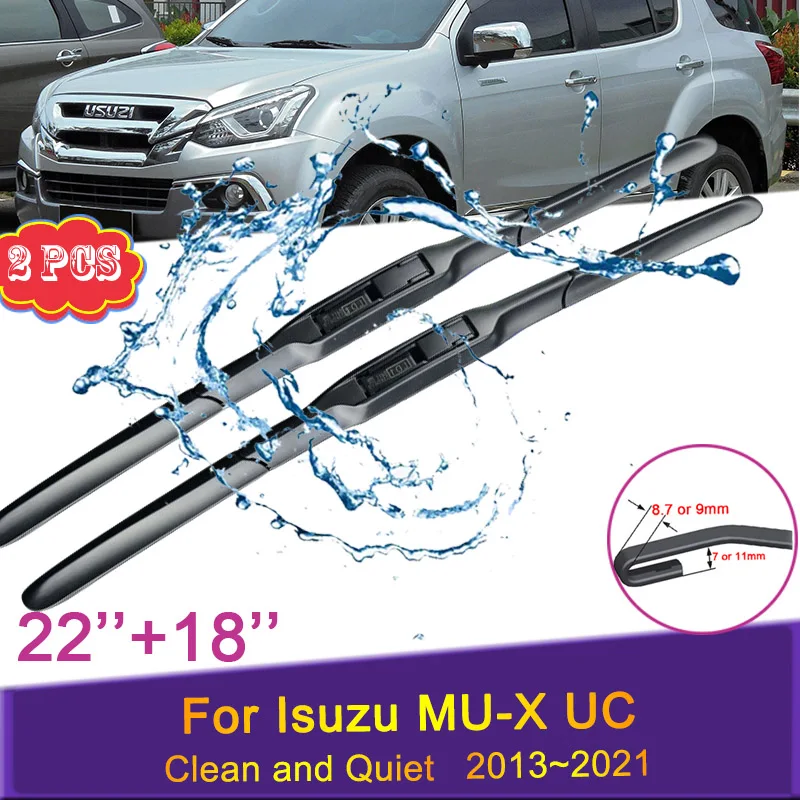 

Car Wiper Blades for Isuzu MU-X UC 2013~2021 2014 2015 2016 Front Windshield Frameless Durable Rubber Snow Shaving Accessories