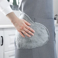 ledfre ladies can wipe hands waterproof apron anti fouling work bib can wipe hands fashion pvc bust waist striped gown lf71028