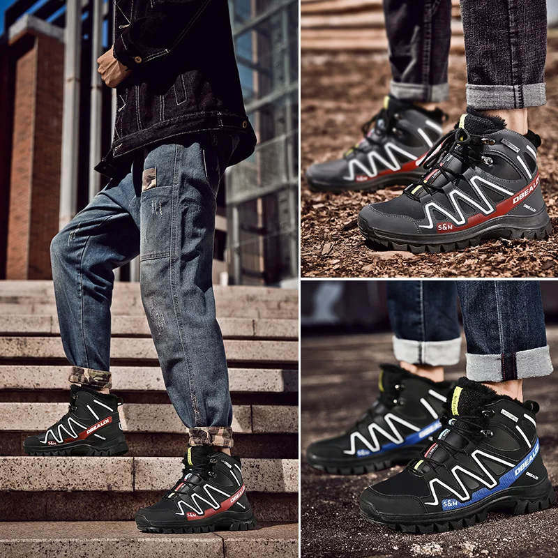 Winter Warm Fur Male Shoes For Men Adult Casual Sneakers Comfortable outdoor Popular cotton shoes