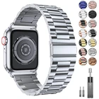 Ремешок из нержавеющей стали для apple watch band 44 мм Iwatch series 5 4 3 2 1, аксессуары 38 мм, 40 мм, 42 мм, ремешок, браслет