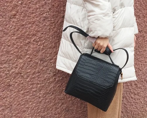 new black Повседневные женские сумки из кожи аллигатора с крокодиловым узором, женские сумки-мессенджеры из искусственной кожи, сумка через плечо, Женская сумочка - Цвет: new black
