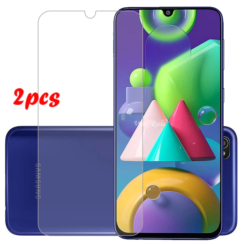 2 piezas para Samsung Galaxy M21 vidrio para Galaxy M21 pel&iacute;cula de vidrio templado 9H Protector de pantalla de vidrio Protector para Samsung M21 M215F-1