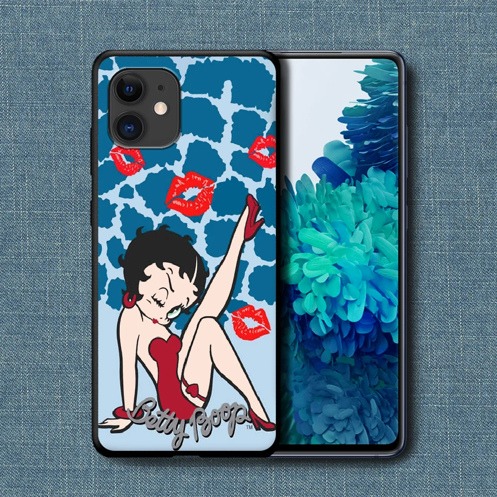 

Betty Boop Cartoon Brand Phone Case For iPhone 4 4s 5 5S SE 5C 6 6S 7 8 Plus X XS XR 11 12 Mini Pro Max 2020 black Back Fashion