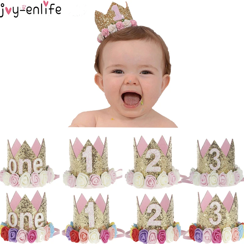 Joy-Enlife 1 шт. 2 3 года шапочка на день рождения Цветочная корона украшение детский