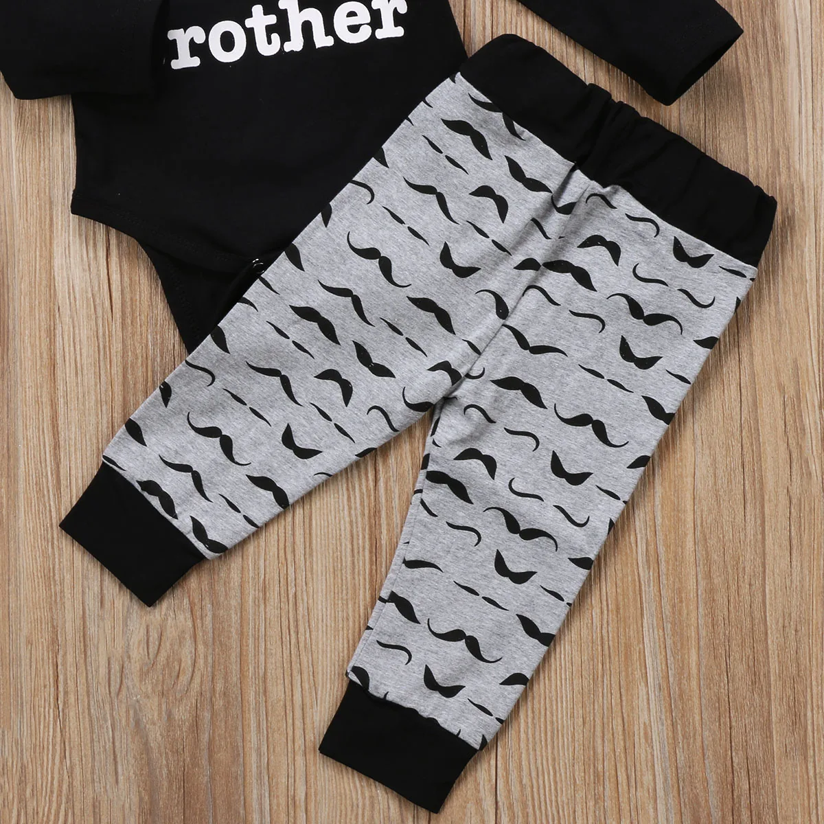 Комплект из 3 предметов Одежда для новорожденных мальчиков с изображением усов и