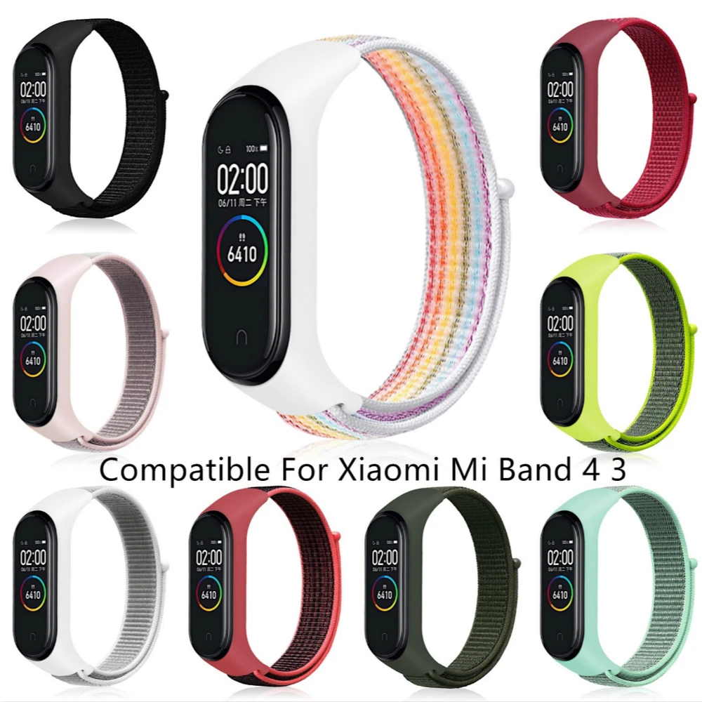 Ремешок нейлоновый сменный для наручных часов Xiaomi Mi band 4 спортивный