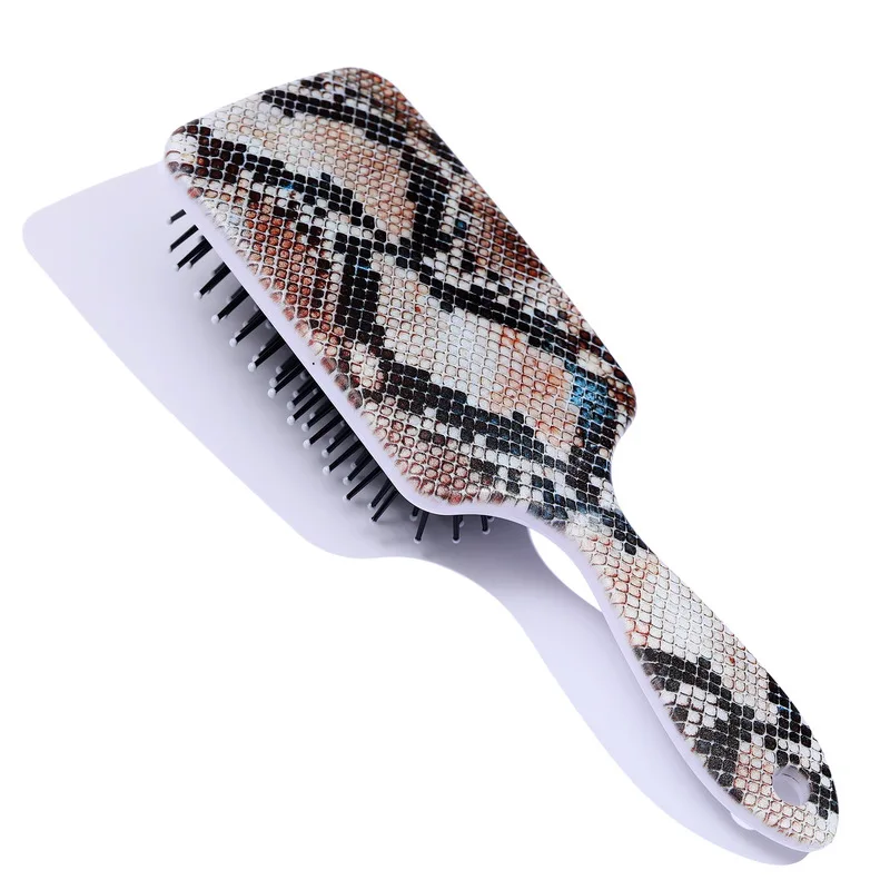 

Detangling Hair Brush 3D Leopard Cow Print Salon Hairdressing Straight Curly Hair Comb Paddle Cushion Brush Scalp Massage Comb