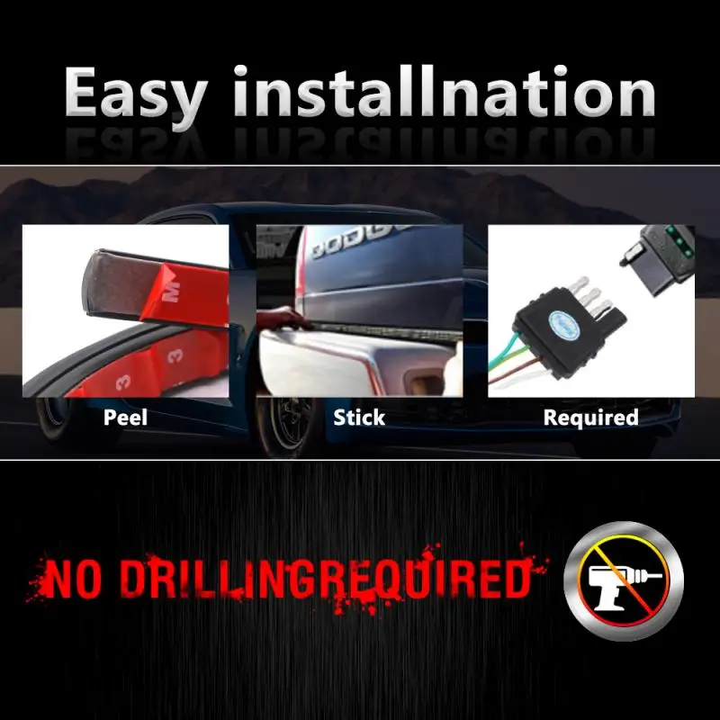 150cm Car Lights Truck Tailgate LED Strip Light Bar Triple Row 4-Function With Driving Brake Turn Signal For Jeep Pickup SUV |