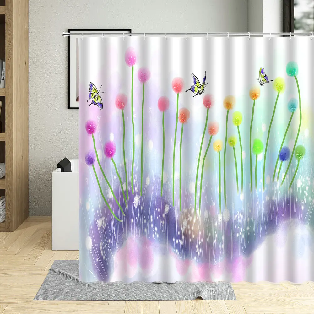 

3D Plant Flowers Shower Curtain White Flower Calla Lily Beautiful Pattern Background Bathroom Decorative Waterproof Fabric Suit