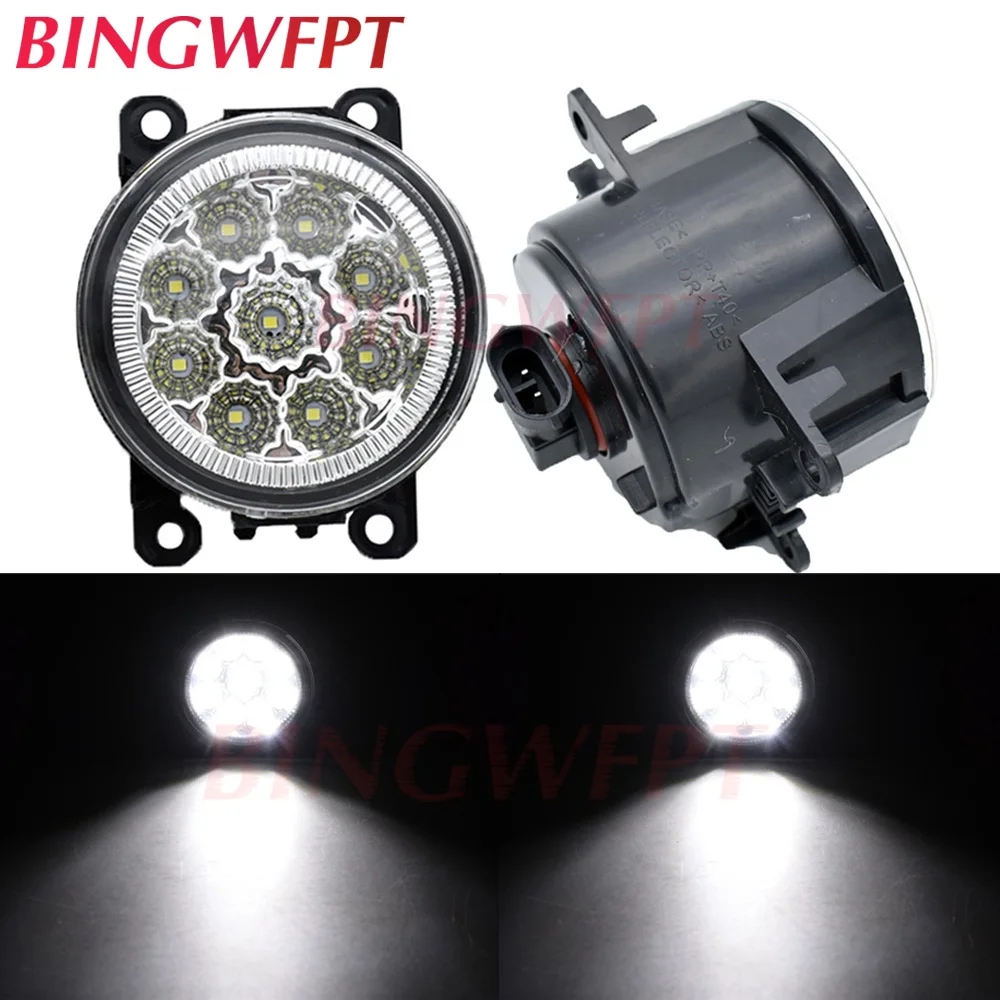 LED-white light 2 шт./лот автомобильный передний бампер светодиодный Противотуманные фары для Mitsubishi Outlander PHEV Sport RVR Eclipse ASX 2007- галогенные лампы - Цвет: LED-white light