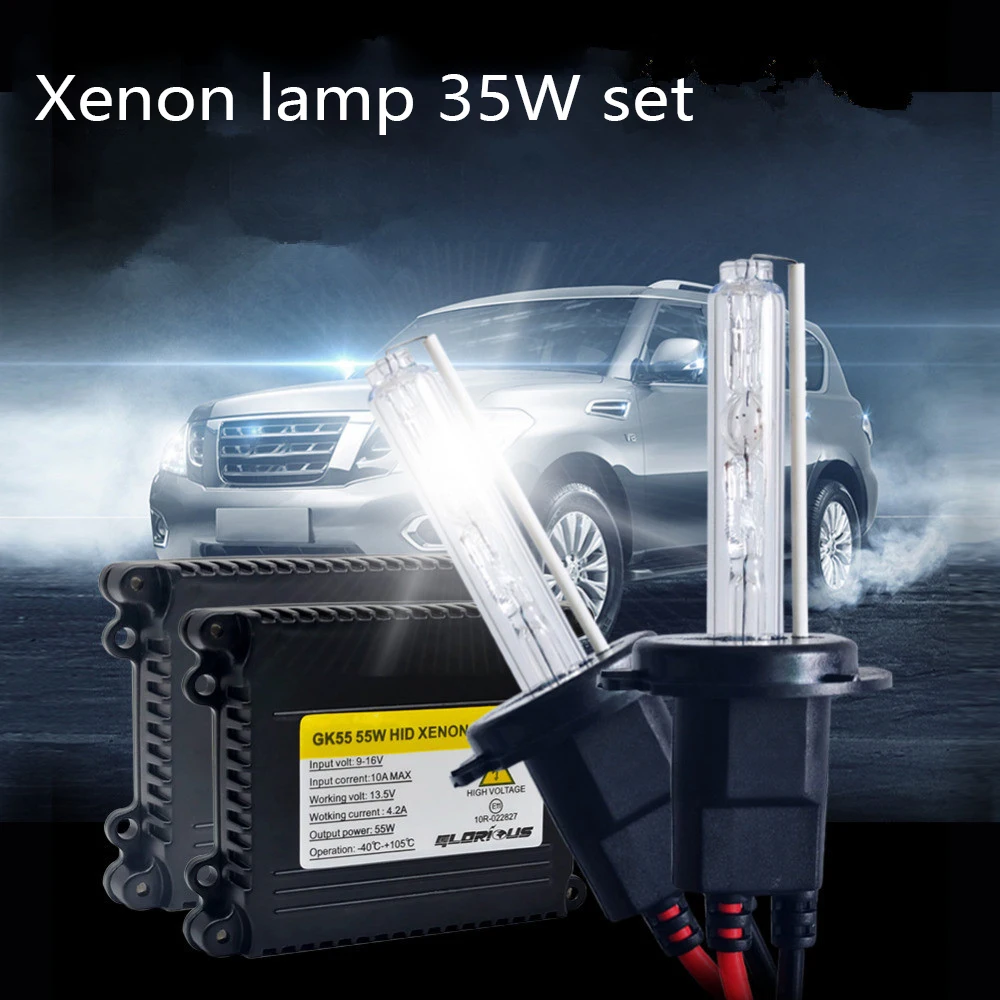 CARCTR 1 комплект ксеноновые автомобильные фары лампы HID с балластами H H3 H4 H7 H8/H9/H11 6000K 12V 35WHID ксеноновая лампа для автомобиля комплект фар