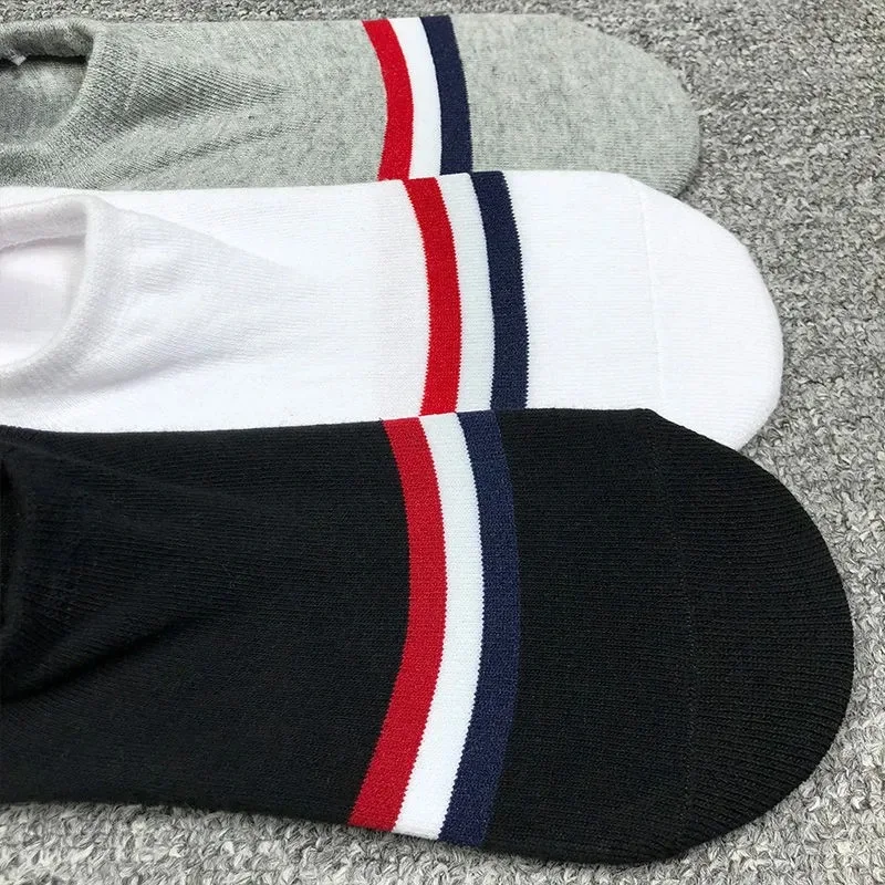 

TB THOM Brand Socks Men Cotton Solid Stiped No Show Sport Crew Socks 6 Pairs With Box Korean Design
