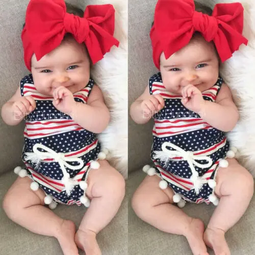 Модные детские нагрудники для новорожденных девочек хлопок 4 июля с принтом
