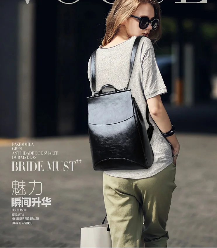 

2020 New women bag women shoulder bag backpack Soft leather bag Simple college style bag Multifunctional casual backpack CN9037