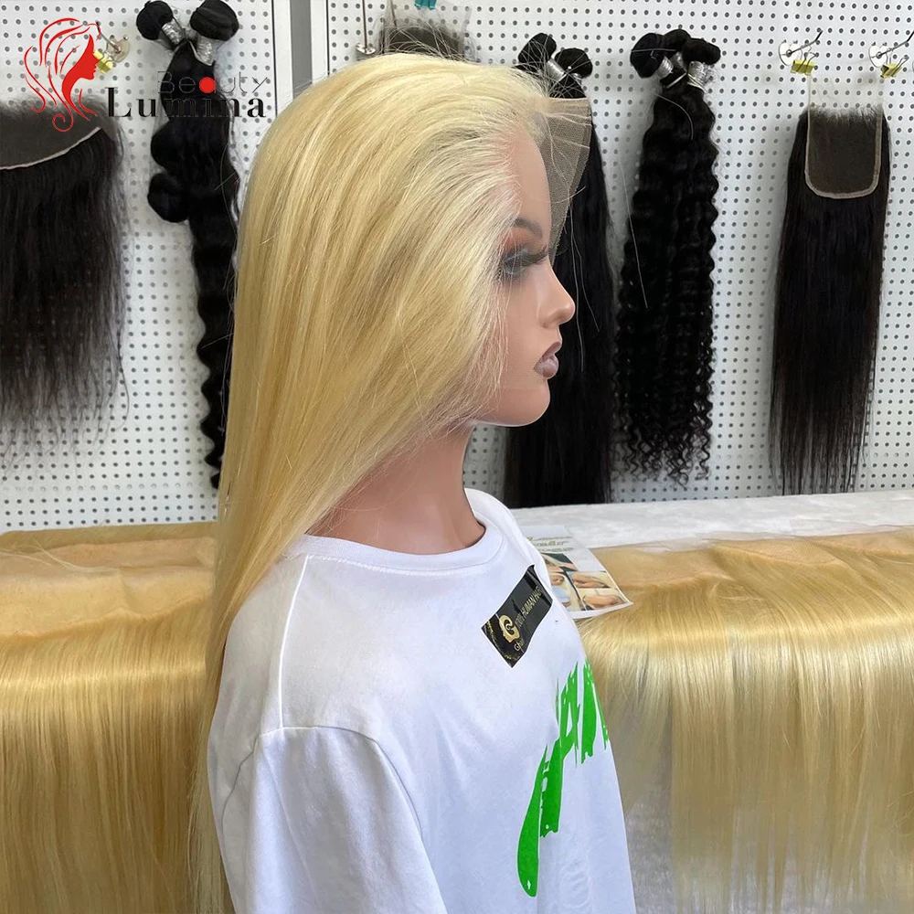 Brazilian Straight Hair 4x4 Lace Closure With Baby Hair Hand Tied 613 Blonde 13x4 Lace Frontal Remy Hair Extension 130 Density