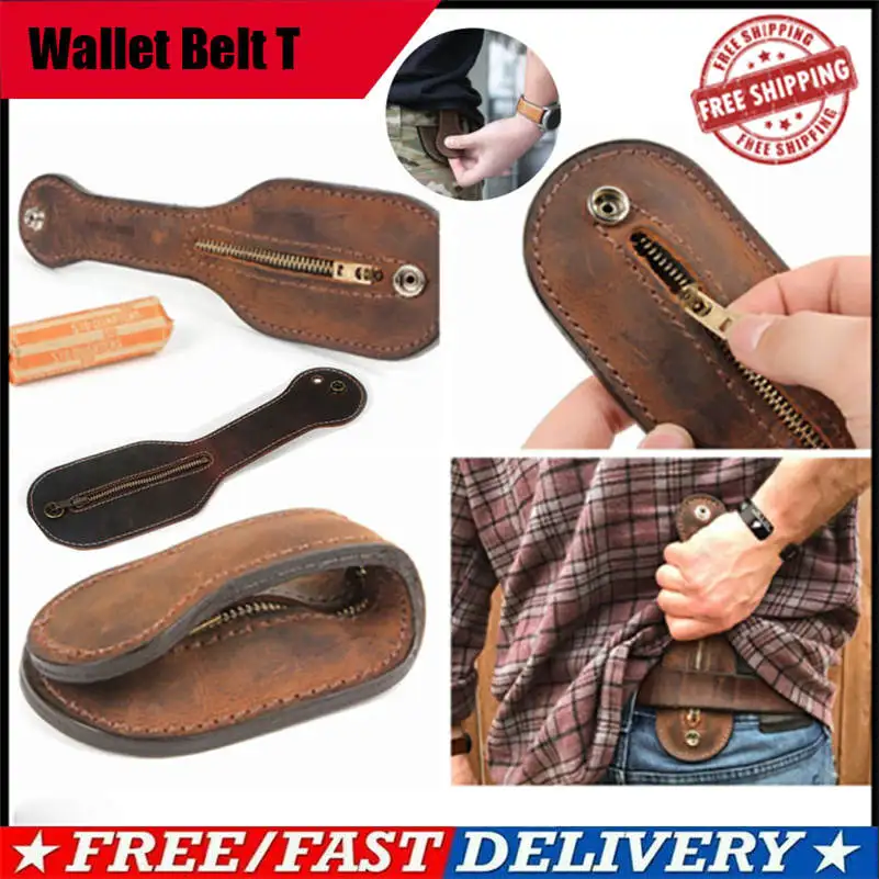 

Genuine Leather Coin Purse SAP Racket Large Capacity Self Defense Belt