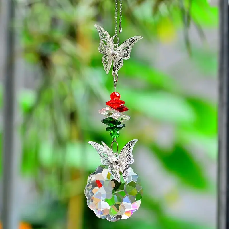 

KAINAI Suncatcher crystal Prisms Rainbow collection window Shiny butterfly hanging crystal ornament garden home decoration gift