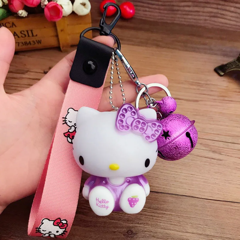 Новинка, женский брелок hello kitty, подарок для девушек, висячая веревка, браслет на запястье, автомобильная сумка, брелок, брелок, цепочка для ключей, брелок для телефона