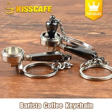 Creatieve Barista Koffie Sabotage Sleutelhanger Koffiezetapparaat Handvat Moka Pitcher Sleutelhanger Draagbare Coffeeware Espresso Accessoires Gift