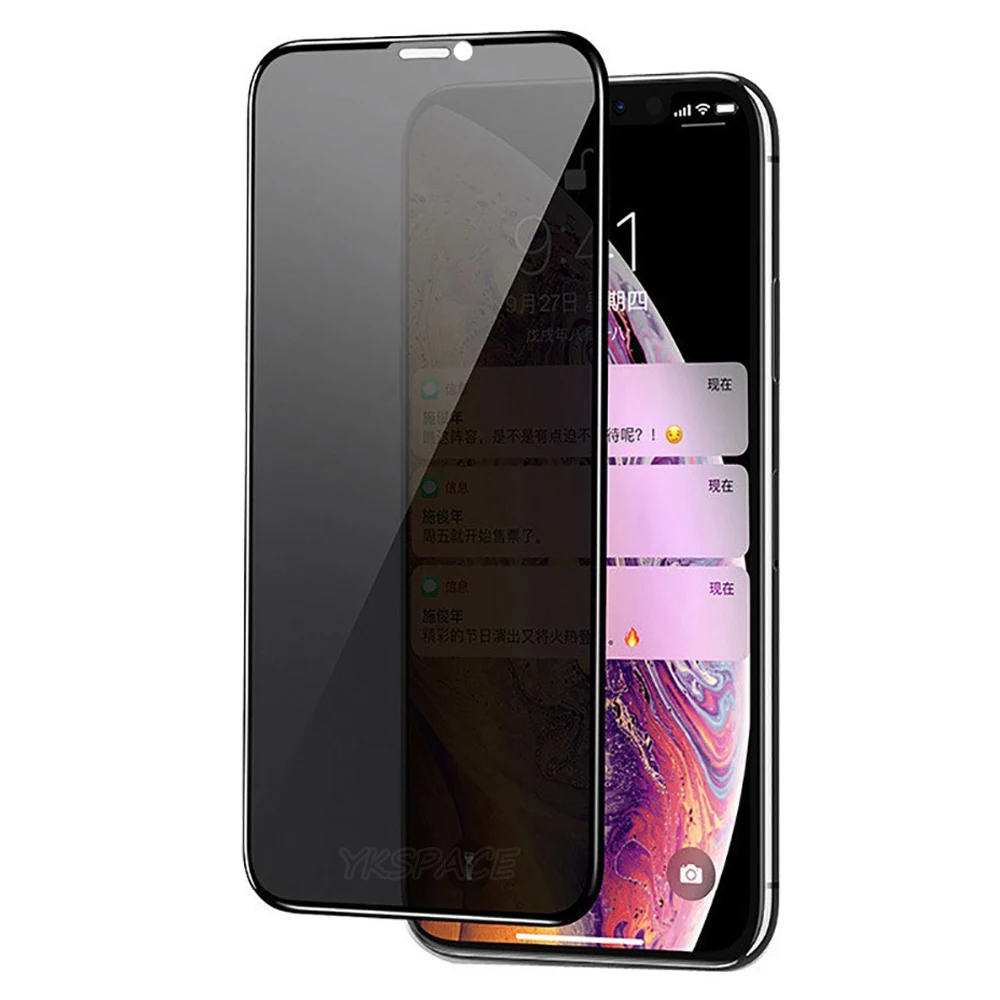 Антишпионское закаленное стекло Peep 9H для iPhone X XS XR 11 12 mini Pro MAX 3D полное покрытие