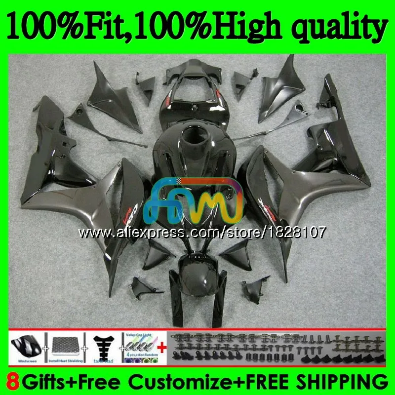 

Injection For HONDA CBR600 CBR 600 RR CC 600RR 600F5 F5 Dark grey hot 07 08 60BS.9 CBR600RR CBR600F5 600CC 2007 2008 OEM Fairing